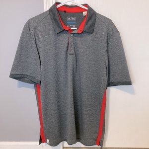 Adidas climacool grey and red golf polo